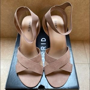 Torrid Taupe Strappy Heels Size 12